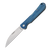 Bear & Son 484LMB 4 1/2" Blue Micarta Wharcliffe Mid-Lockback w/ Clip