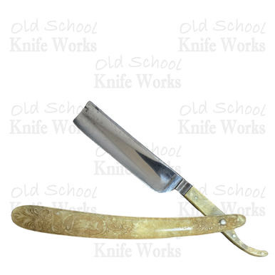 c. 1910 Owl Fancy Straight Razor Unmarked Custom