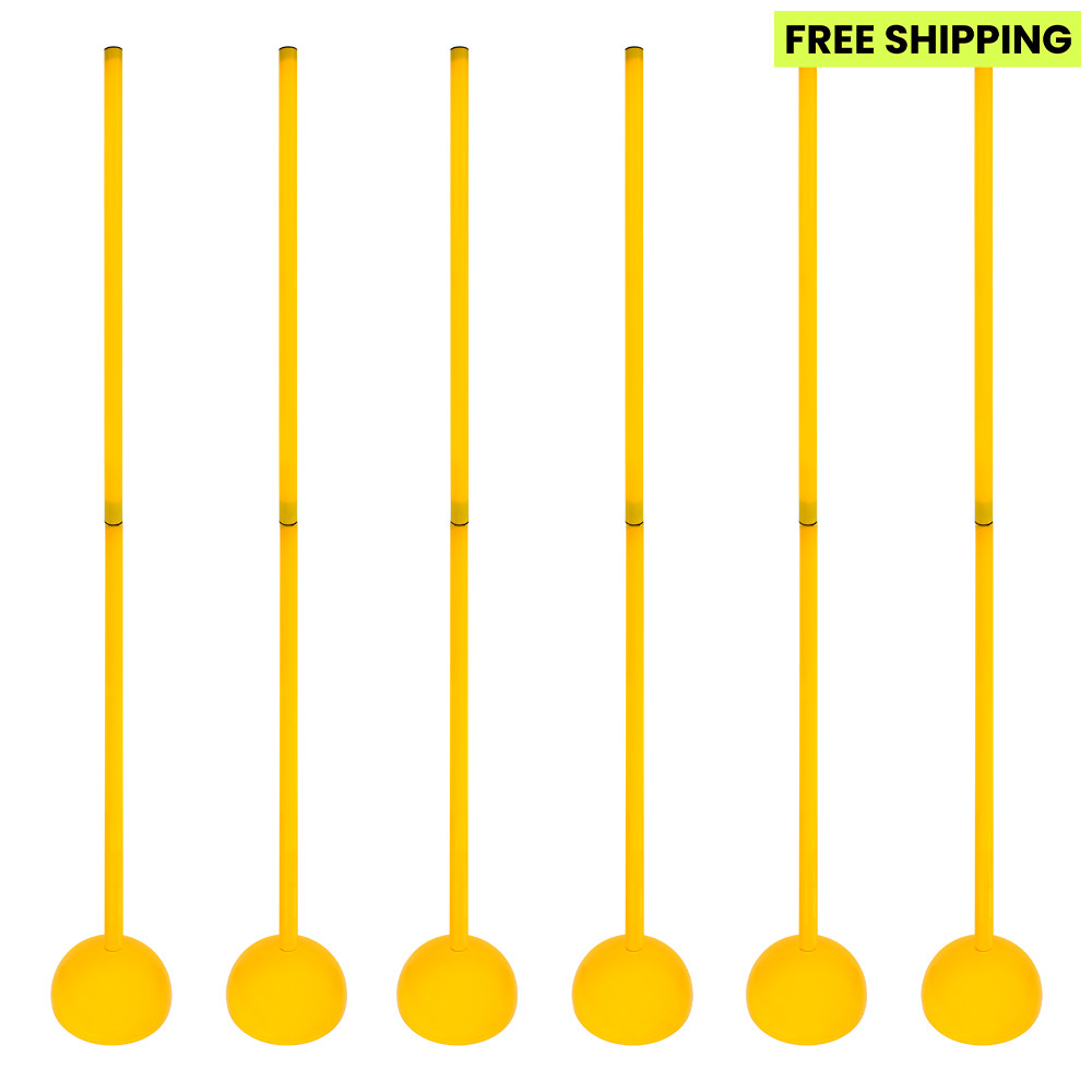 AGORA 5' Agility Poles for Indoor & Turf - Set of 6