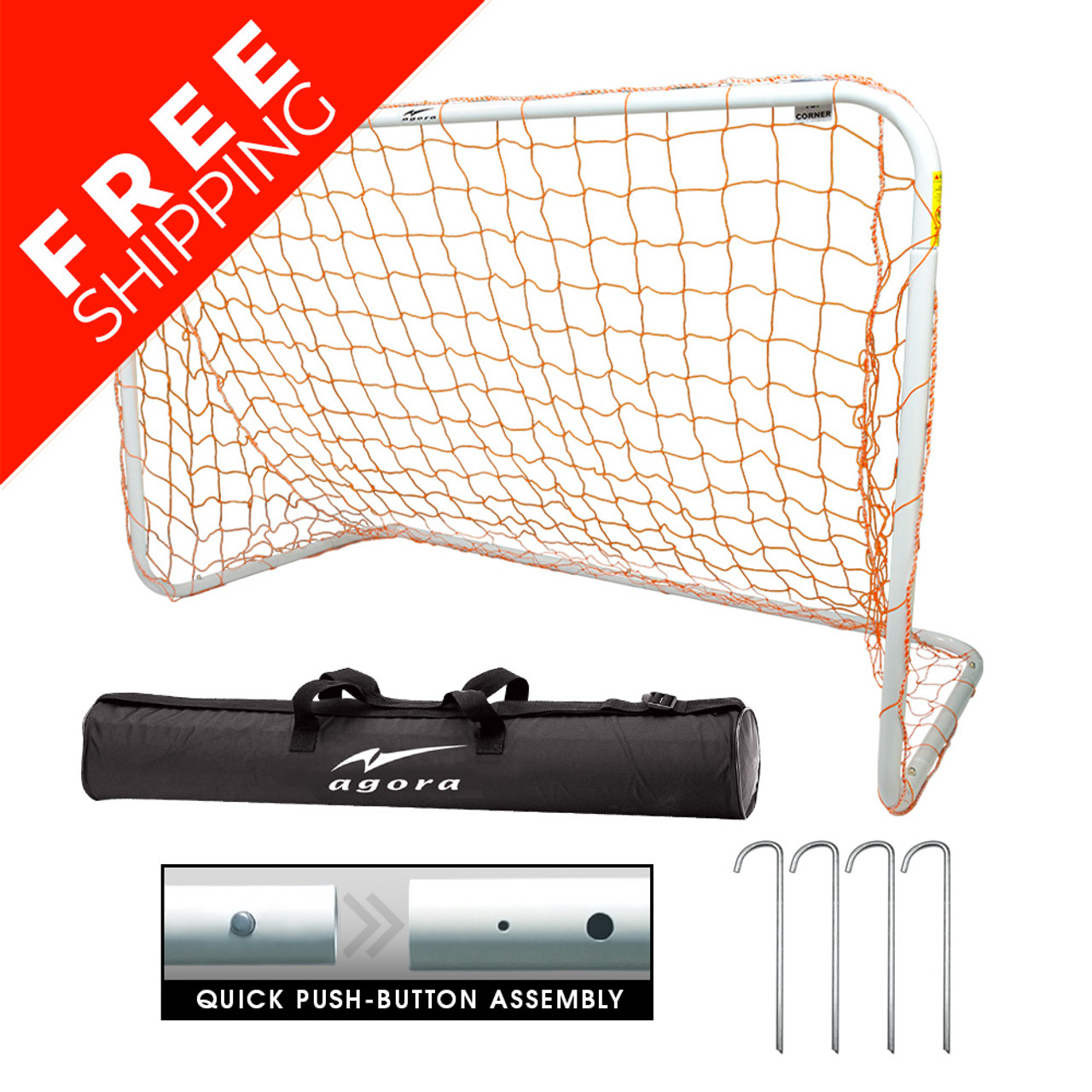 AGORA Small-Sided Portable Soccer Goal - 4'x6