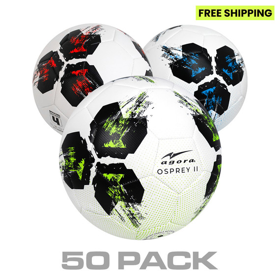 Osprey II Soccer Ball Pack of 50 with Heavy-Duty Ball Bag