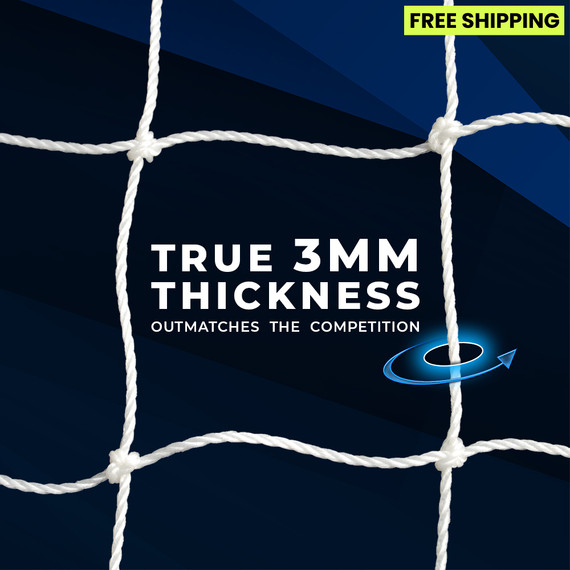3mm Net for 6.5x18.5 Goals with Depth