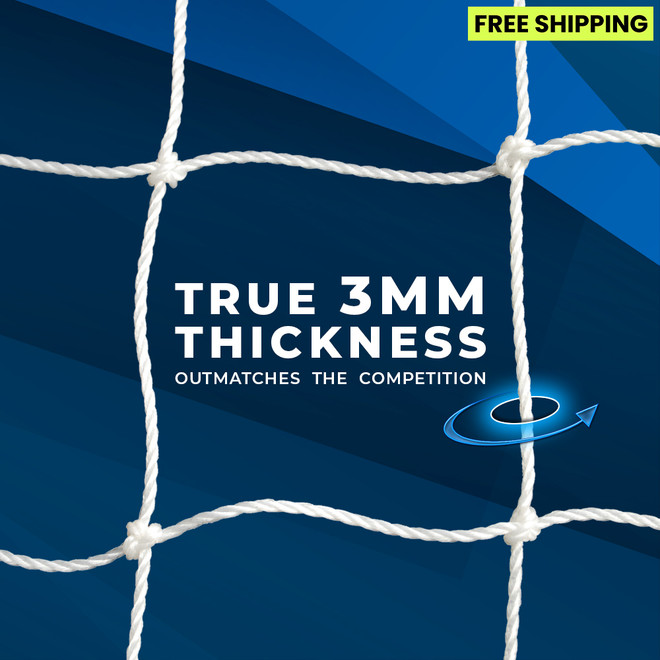 3mm Soccer Net for 7x21 Goals with Depth