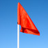 Bright orange nylon flag for high visibility and durability