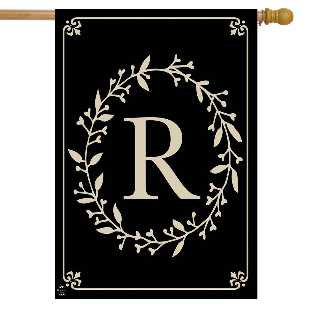 Classic Monogram Letter R Double-Sided House Flag - Briarwood Lane ...
