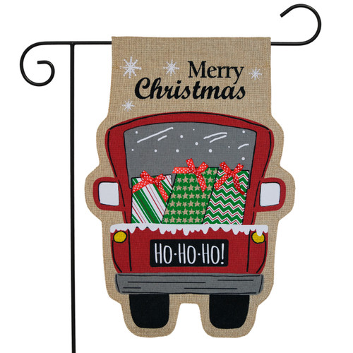 Christmas Delivery Burlap Garden Flag