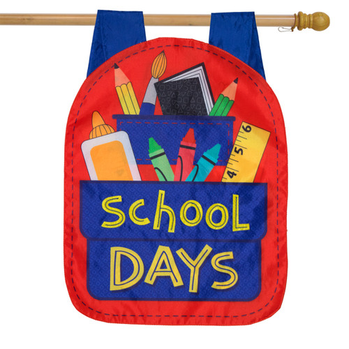 School Days Fall Applique House Flag