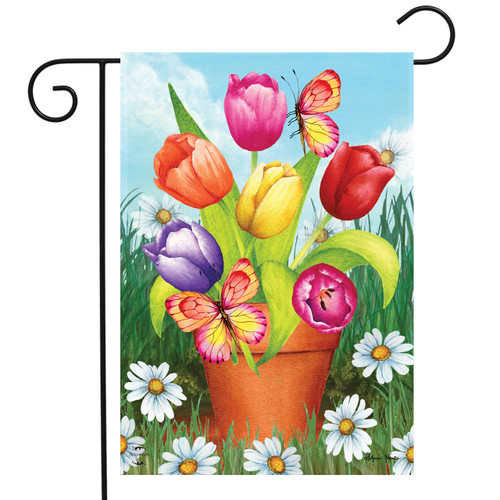 Potted Tulips Garden Flag