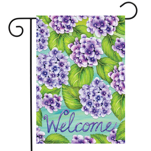 Purple Hydrangeas Garden Flag