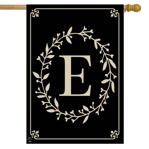 Classic Monogram Letter E Double-Sided House Flag