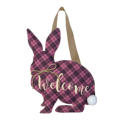 Cottontail Rabbit Burlap Door Hanger