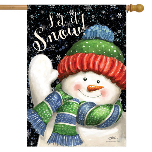 Snowtime Snowman House Flag