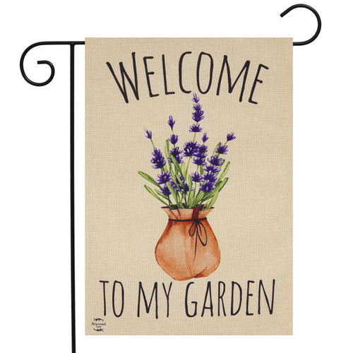 Lavender Burlap Garden Flag