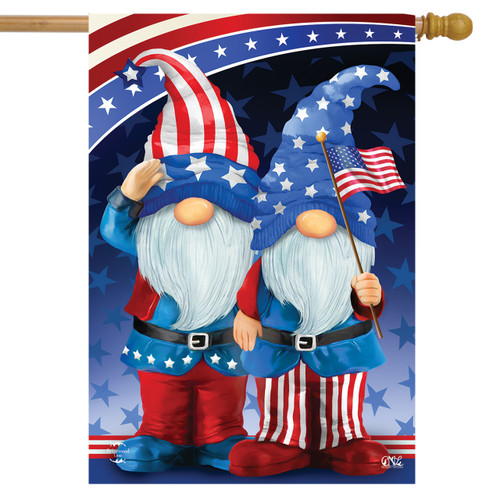 Patriotic Gnomes House Flag