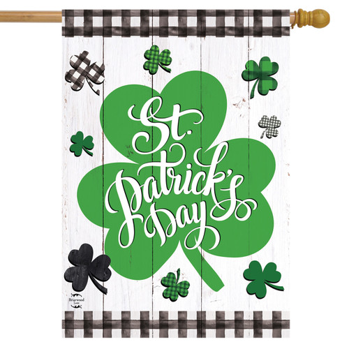 Checkered St. Pat's Shamrocks House Flag