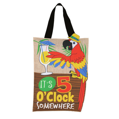 It's 5 O'Clock Burlap Door Hanger