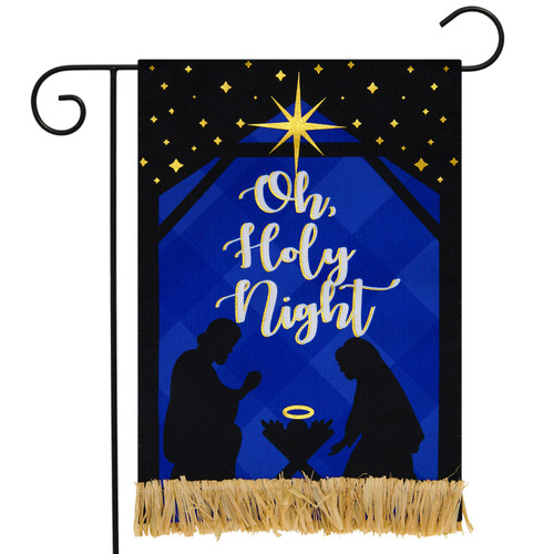 Nativity Burlap Garden Flag