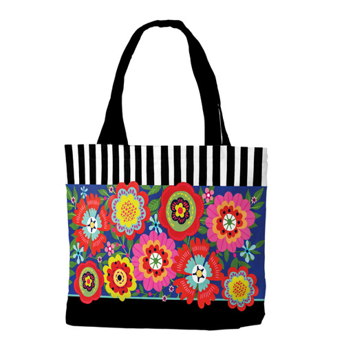 Bright Blooms Canvas Tote Bag