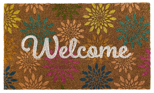Colorful Floral Coir Doormat 18 x 30