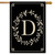 Classic Monogram Letter D Double-Sided House Flag