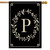 Classic Monogram Letter P Double-Sided House Flag