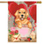 Valentine's Puppy House Flag