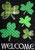 Shamrocks Burlap Garden Flag