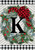 Winter Wreath Monogram Letter K Garden Flag