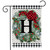 Winter Wreath Monogram Letter H Garden Flag