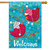 Portly Winter Birds House Flag