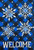 Checkered Snowflakes Burlap House Flag
