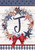 American Wreath Monogram J Garden Flag