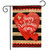 Striped Valentine's Day Burlap Garden Flag
