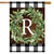 Wreath Monogram R Double-Sided House Flag