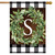 Wreath Monogram S Double-Sided House Flag