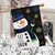 Blue Checkered Snowman Burlap House Flag