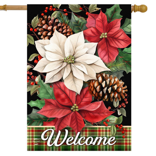 Briarwood Lane Christmas Poinsettia Basket House Flag - Foto 9