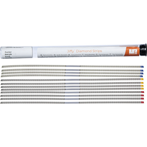 Jiffy dimantstrips 3 x 5 stk assorterte, perforerte, brede