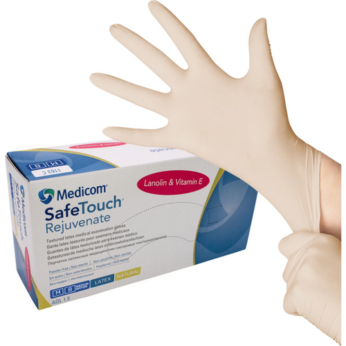 Medicom SafeTouch Rejuvenate latexhansker 100 stk. pudderfrie, natur, M