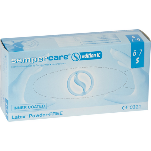 sempercare IC latexhansker 100 stk. pudderfrie, naturhvite, S