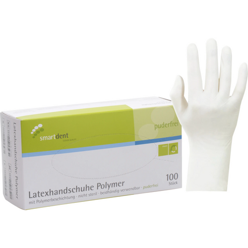smart polymer latexhansker 100 stk. pudderfrie, hvite, M