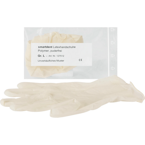 smart polymer latexhansker prøve 1 par pudderfrie, hvite, L