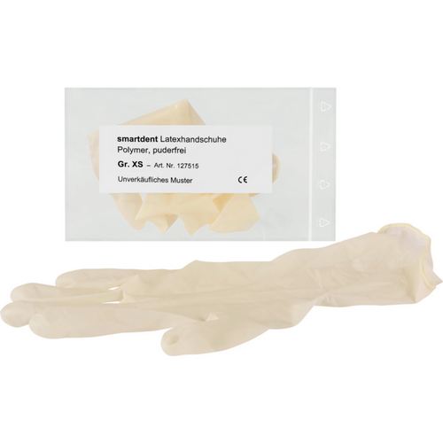 smart polymer latexhansker prøve 1 par pudderfrie, hvite, XS