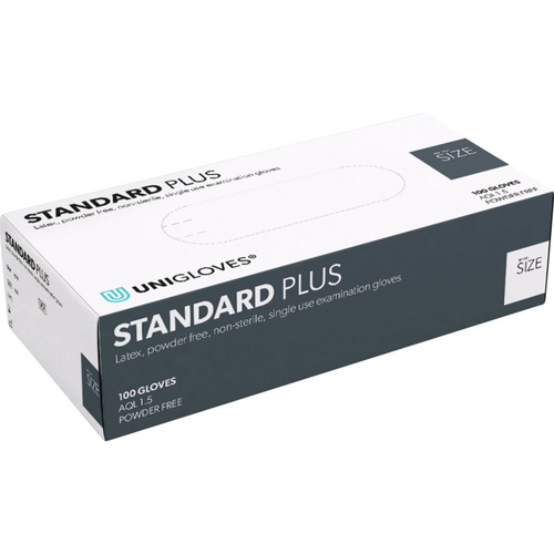 STANDARD PLUS 100 stk., pudderfri, naturlig lateks, M