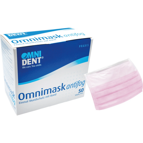 Omnimask antifog munnbind 50 stk rosa med knyting