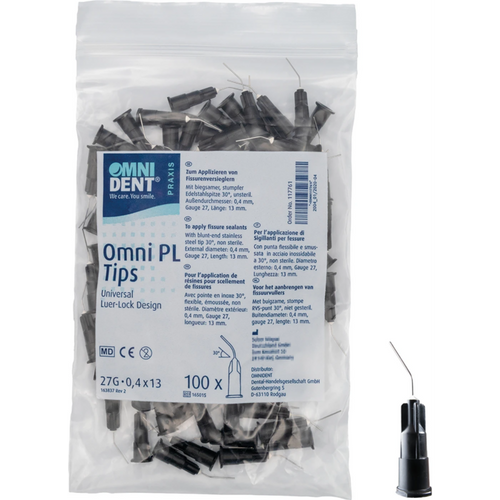 Omni PL spisser pose 100 stk. L 13 mm, 0,4 mm, 30ø, G27