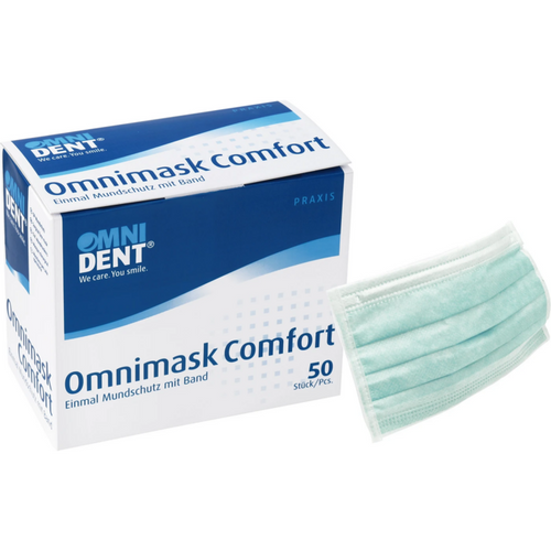 Omnimask Comfort munnbind 50 stk grønn med knyting