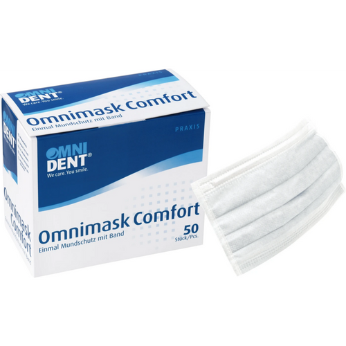 Omnimask Comfort munnbind 50 stk. hvit med knyting