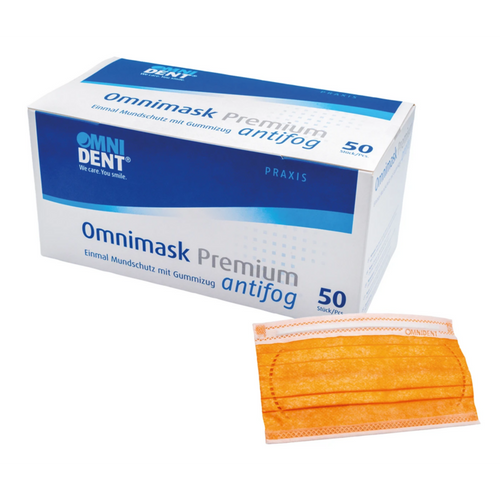 Omnimask Premium antifog munnbind 50 stk. med strikk, oransje
