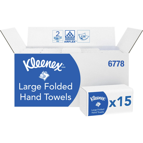 Kleenex Ultra kartong 15 x 124 stk. 21,5 x 31,5 cm, 2-lags